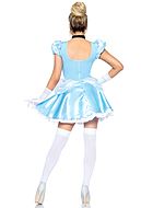 Cinderella, costume dress, ruffle trim, puff sleeves, choker